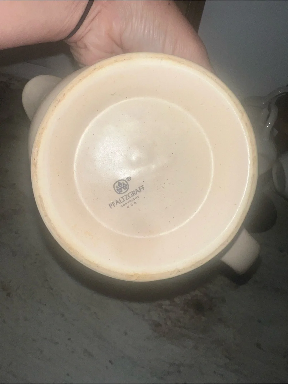 Vintage Pfaltzgraff Cream Floral Gravy Boat with Underplate